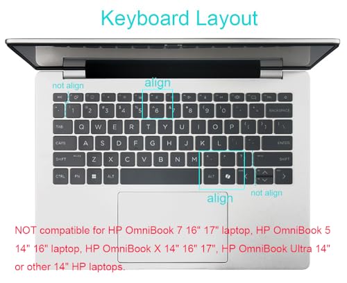 Funda de silicona para teclado compatible con HP OmniBook 7 14" miniatura 2