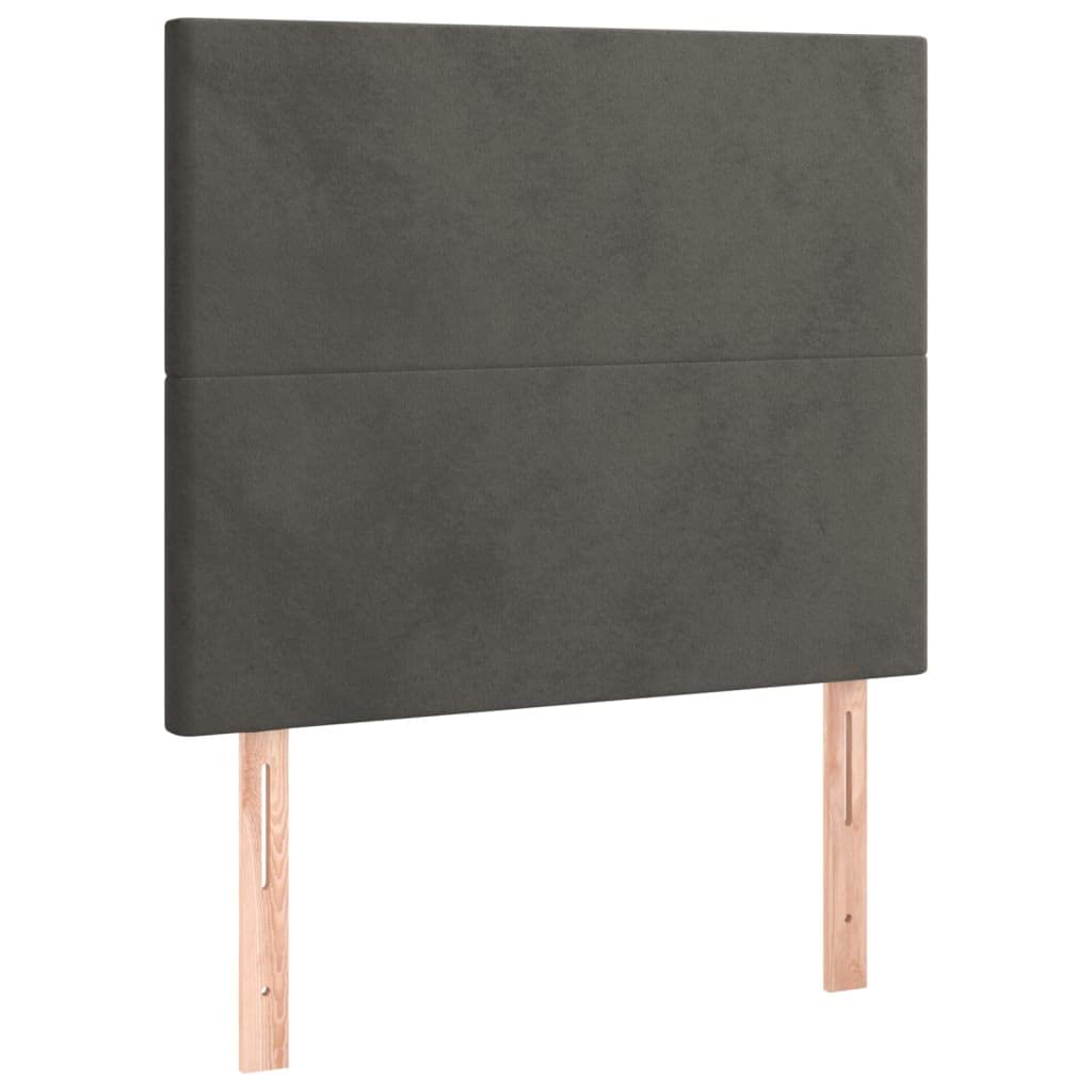 Samt verstellbares Kopfteil Boxspringbett Grau 90x190 cm
