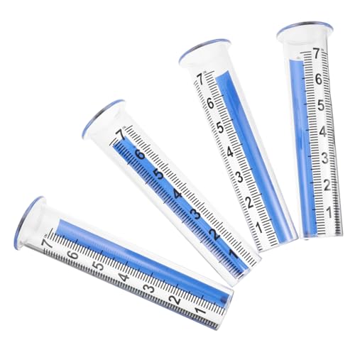 MINAOLULUS 4個屋外用耐久プラスチック製透明量雨器 防寒防裂設計で正確な降水量測定 ガーデン芝生植物用簡単設置雨量計