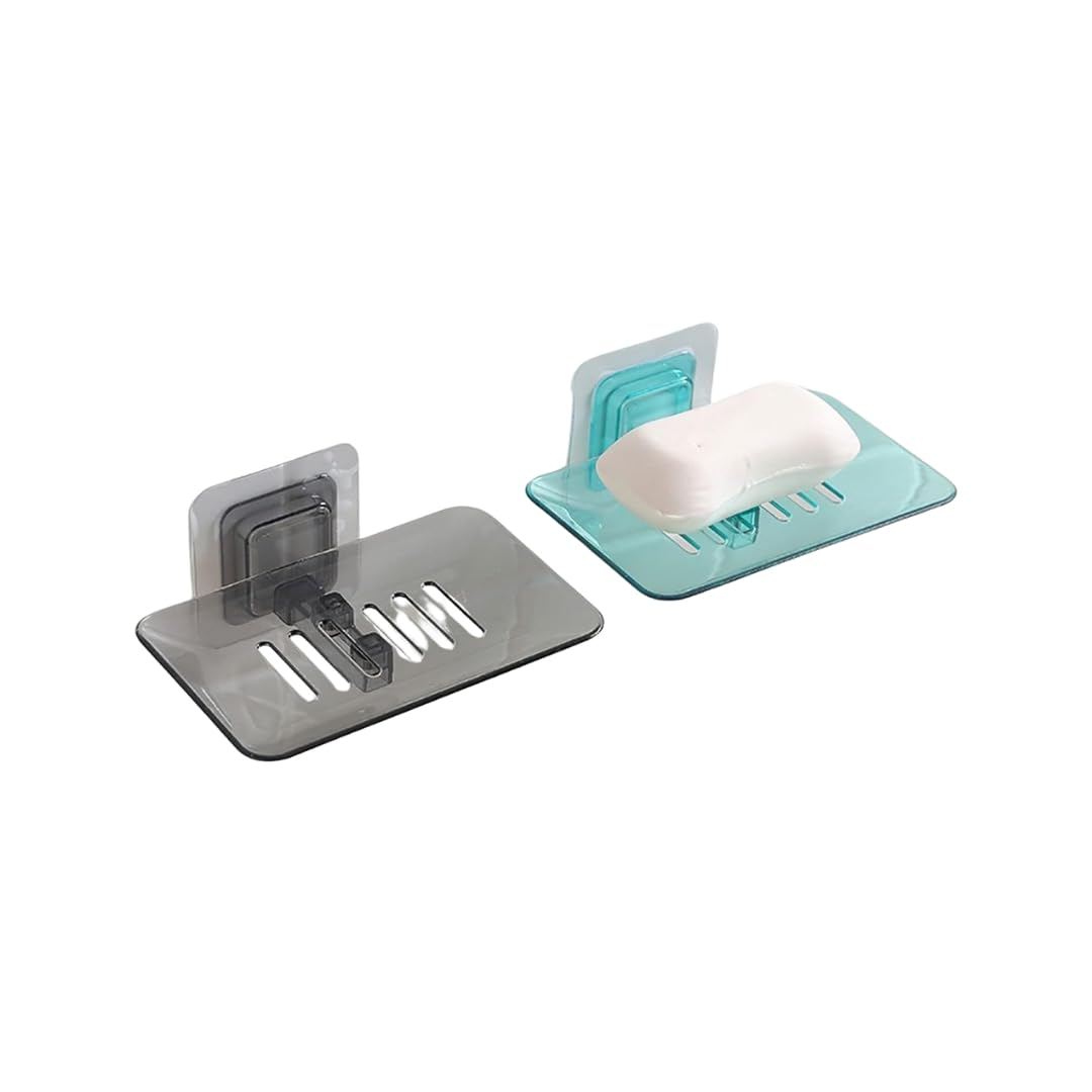 AROSSIM Self Adhesive Soap Holder for Bathroom - Wall Mounted Soap Dish, Durable and Waterproof Soap Holder for Bathroom, Kitchen, and Wash Basin - Space-Saving Design (1, Blue and Black) (B0DGD8BWXQ) Amazon Price History, Amazon Price Tracker