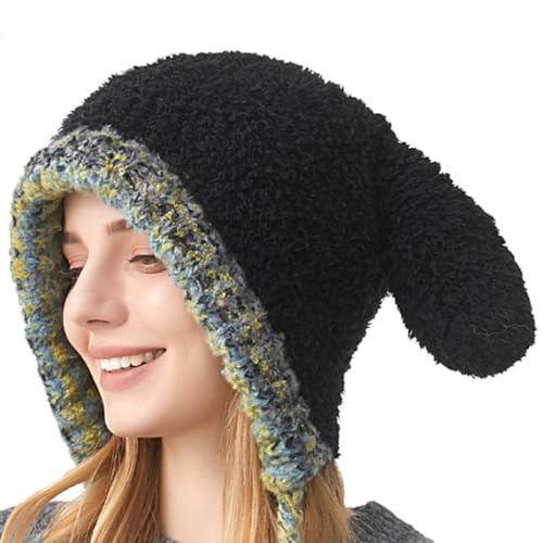 Furry Cartoon Head Covering with Ear for Girls Cartoon Hat with Thicken Lining Oversized Headgear Hat Photo Props Hats4