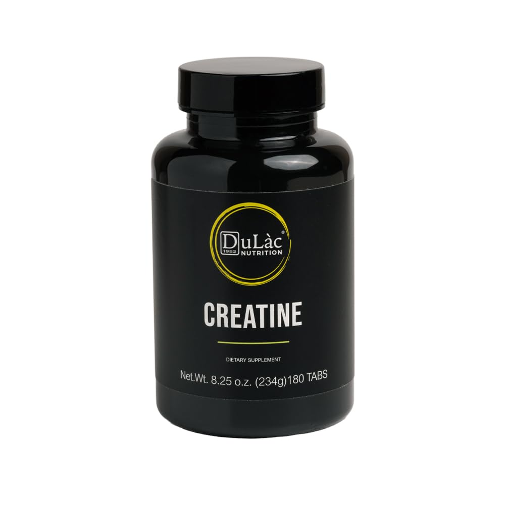 Dulàc - Creatine Monohydrate 3000 mg, 180 Tablets, Pure Creatine Supplement for High Intensity and Short-Term Workouts, Gluten and Lactose Free, 180 Tablets, Made in Italy