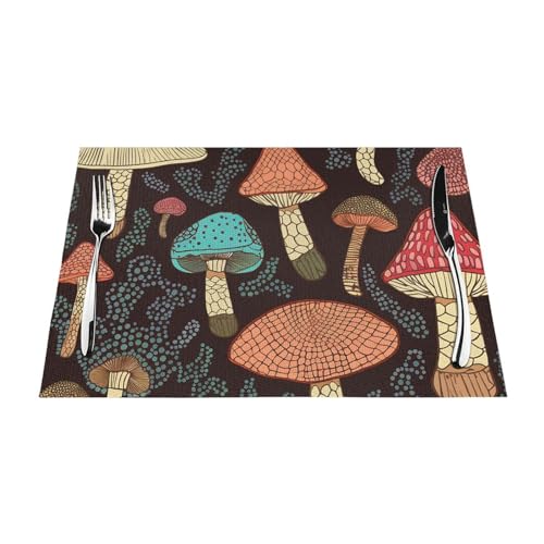 Sets de table en PVC lavables design champignon pour vos repas de cuisine - 5