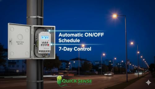 Image of Quick Sense (Qs-T10) Digital Electronic Timer Switch 220V 25A DIN Rail Programmable | Automatic On /Off Switch Timer for Lights, Water Pumps, and Appliances | Energy-Saving Digital Timer Plug