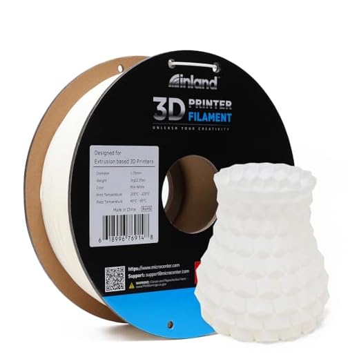 INLAND High Speed PLA+ 3D Printing Filament 1.75mm - Fast Printing PLA Pro Dimensional Accuracy +/- 0.03 mm - 1kg Cardboard Spool (2.2 lbs) (1 Pack Milk White)