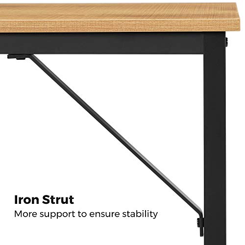 VASAGLE ALINRU Computer Desk, 39-Inch Writing Desk, Home Office Small Study Workstation, Industrial Style PC Laptop Table, Simple Assembly, Steel Frame, Honey Brown and Black ULWD041B05