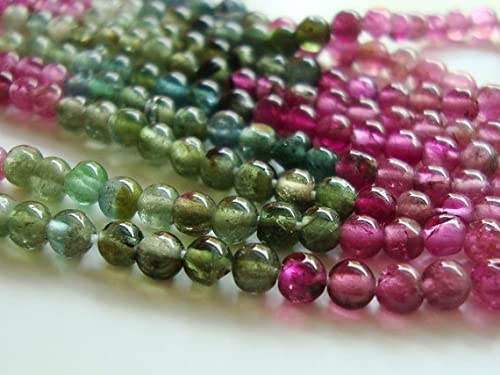 Tourmaline pastèque perles 3mm idéales pour créer un bracelet bohème chic