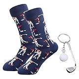 Golf Zubehör Socken Und Schlüsselanhänger, Lustige Socken Herren 43-46, Golf Geschenke Für Männer, Kann Als Geburtstag, Weihnachten, Neujahr Oder Geschenk Für Freunde Und Familie Verwendet Werden
