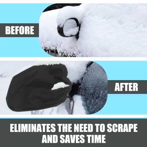 Image of Side Mirror Covers, Car Side Mirror Rain Guard, 12.9 inch x 10.6 inch Winter Windshield Covers, Winter Car Covers for Snow and Ice, Universal for Most Cars (Black #2 PCS)