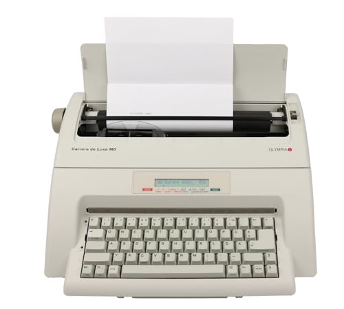 Olympia - Schreibmaschine Olympia Carrera de Luxe MD - Elektronische Schreibmaschine mit Korrekturspeicher - inkl. Farbband - Schriftgröße 10-15 - Automatischer Papiereinzug