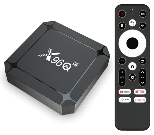 LEFFOT Android 14 TV Box 2025, X96QLite 4K Ultra HD TV Streaming Device, 2GB RAM + 16GB ROM, Smart TV Box con HDR10, Control de Voz, 2.4G y 5G WiFi 6, Ethernet 100M, BT 5.0, RK3518 Quad-Core A53