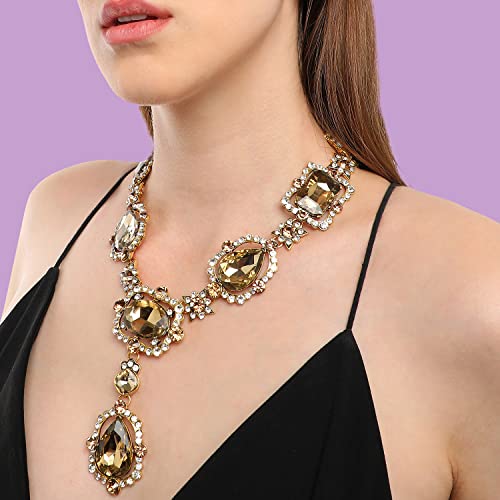 Image of SOHI Contemporary Necklace for Women and Girls, Necklace with Chain detailing for women, Statement jewellery, Fashion Jewellery for women, Imitation, ladies