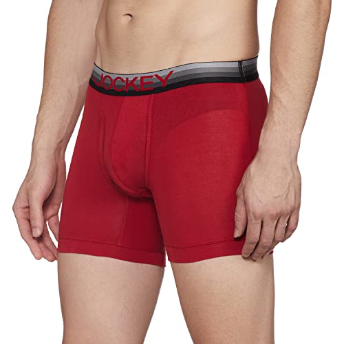 Image of Jockey ZN03 Men's Super Combed Cotton Elastane Stretch Solid Boxer Brief with Ultrasoft Waistband