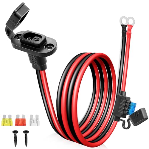SAE to O Ring Connector 2FT 10AWG, SAE Battery Quick Connect Plug Waterproof Extension Cable for Solar Panel, Street & Road Glide Motorcycle Charging Port Upgrade, RV, Solar Generator Battery Charger