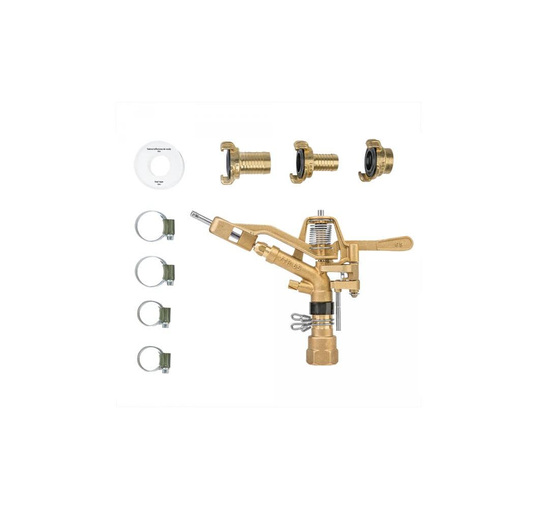 Preis-Zone Messing Sprinkler Rasensprenger Sprenger Impulsregner Set Stativ AG 1" 50m Bradas 0147