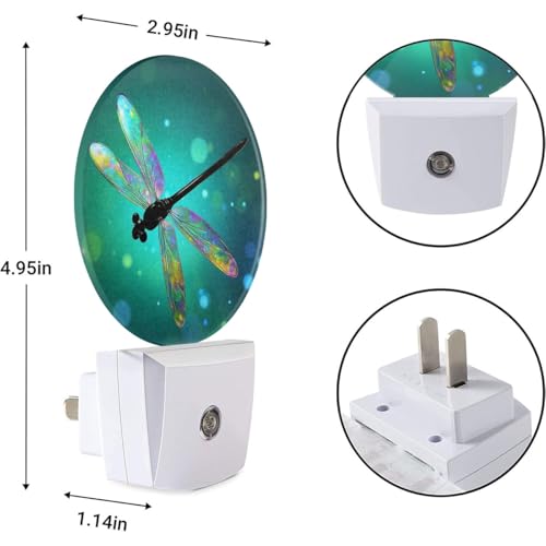 Image of EKOBLA Dragonfly Night Light, Fantasy Green Dragonfly Night Lights Plug Into Wall with Dusk to Dawn Light Sensors for Bedroom, Bathroom, Hallway, Kitchen