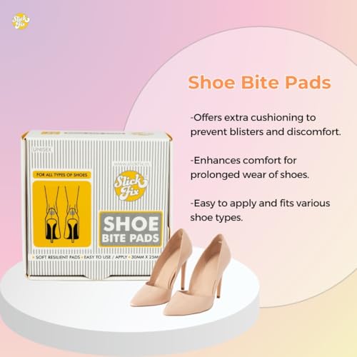Image of SlickFix Shoe Bite Protector Pads Self-Adhesive With 24-Pcs, back heel for protectors, Heel comfort pads, Suitable for Insole, Heel savers for shoes, Sneakers, Shoes Accessories for Men & Women.