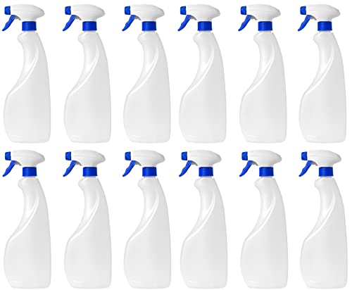 MARKESYSTEM - Botella pulverizador vacía de plástico 750ml (12 Botellas) Traslúcida y reciclable HPDE - Hogar y Profesional - Pistola para Productos químicos, líquidos, alcoholes, etc Cover