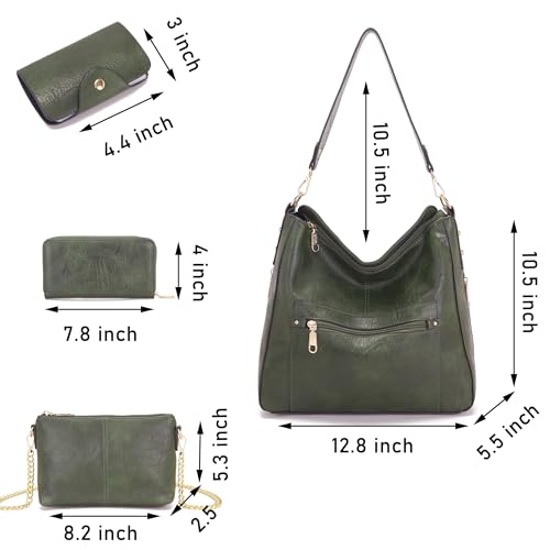 Image of Large Crossbody Purses Set For Women Shoulder Tote Handbags Ladies Hobo Bags With Matching Wallet 4PCS