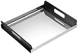 Italien Alessi Tablett, rechteckig, Edelstahl, schwarz, 8.5 x 37 x 11.7 cm