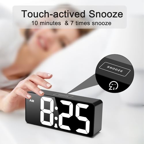 Image of Welgo Senior Friendly Digital Alarm Clock, 7.5 Inches Large Display, Easy to Ues, Fully Range Brightness, Adjustable Volume, Convenient USB Charging Port for Bedside