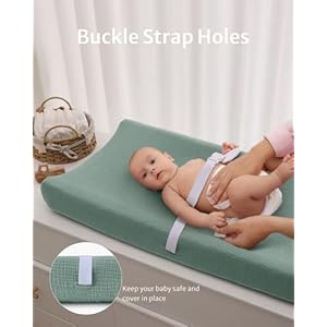 Blissful Diary Muslin Changing Pad Cover for Girls Boys, Ultra Soft Breathable Cotton, Baby Diaper Change Table Pad Covers, 2Pack (Roman Green&Leaf) Blissful Diary Muslin Changing Pad Cover for Girls Boys Ultra Soft Breathable Cotton Baby Diaper Change Table Pad Covers 2Pack Roman GreenLeaf