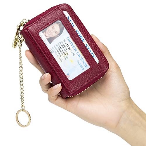 Image of imeetu Rfid Credit Card Holder,Genuine Leather Businese Card Case,Rfid Blocking Wallet for Women & Men