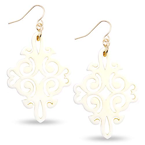 ZENZII Acrylic Resin Twirling Drop Earrings for Women