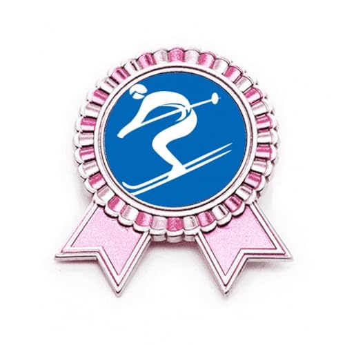 Broche bleue pour sports d'hiver et médaille de lauréat sur vos vestes