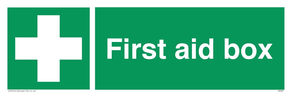 Pack of five - First Aid Box Sign - 300x100mm - L31