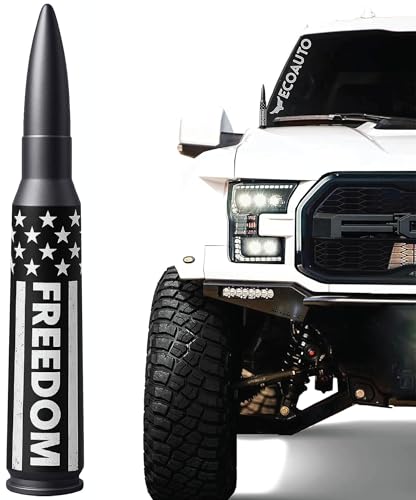 Image of EcoAuto Badass Car Antenna Replacement for Dodge Ram & Ford F150 F250 F350 Super Duty Ford Raptor Bronco Trucks - Anti-Theft Design-Radio Antenna for Truck 1990 - Current (Freedom)