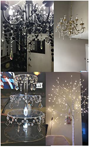 Acrylic Crystal Beads Garland Hanging Ornaments Christmas Tree Chandelier Wedding Party Celebration Decor 30 Pack #TOP1