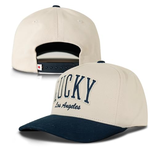 Image of Lucky Brand Snapback Hat | Adjustable | Baseball Cap | Retro | American Heritage | 5 Panel Design | Cotton Canvas