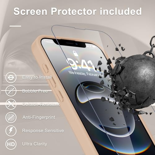 Image of YENAPOON for iPhone 17e Case, iPhone 16e Case, Matte Magnetic Phone Cover [with 1 Screen Protector] [Support for MagSafe] [Shockproof Military Grade Protection] Translucent Frosted Back, Coral Pink