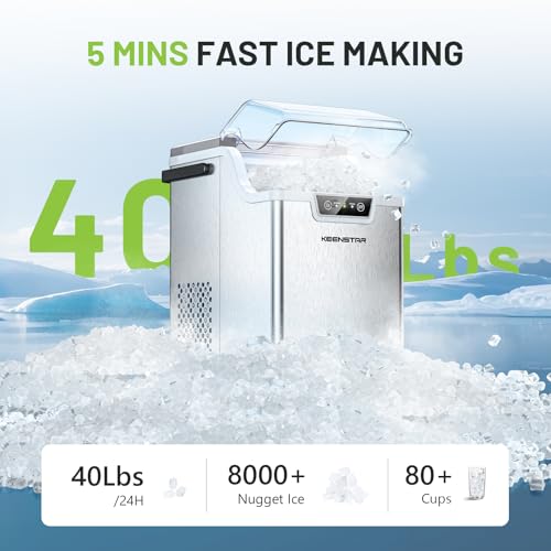 Máquina de hielo nugget KEENSTAR 40 lbs/día para mesada miniatura 3