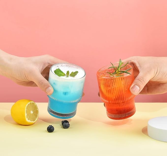 Image of PrimeWorld 300 ML Stylish Crystal Highball Drinking Glasses - Set of 6 | Premium Water & Juice Glasses | Elegant Tumbler Glasses for Milk, Cocktails & Sharbat | Durable, Clear & Everyday Use Drinkware