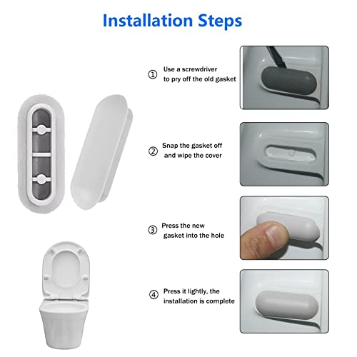 GZLCEU 30 Stück Wc Sitz Puffer, Universal Kunststoff Auflagestopfen für Toilettensitz Stoßstangen Brille Dämpfer für Toilettendeckel (Weiß) – Bild 6