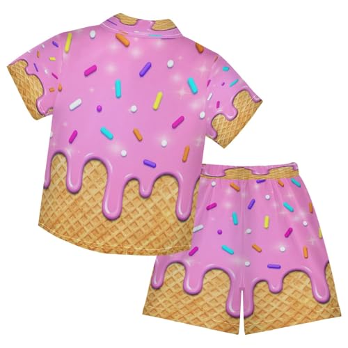 Image of Boccsty Ice Cream Drip Boy Summer Shorts Sets Hawaiian Toddler Boys T-Shirt & Pants 2 Pcs 3T-10T