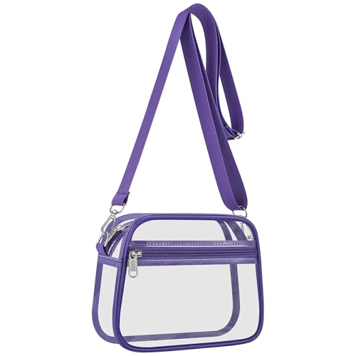Image of Clear Bag for Stadium Events Clear Sports Fan Handbags Purses with Adjustbale Strap for Concerts Festivals Game Day