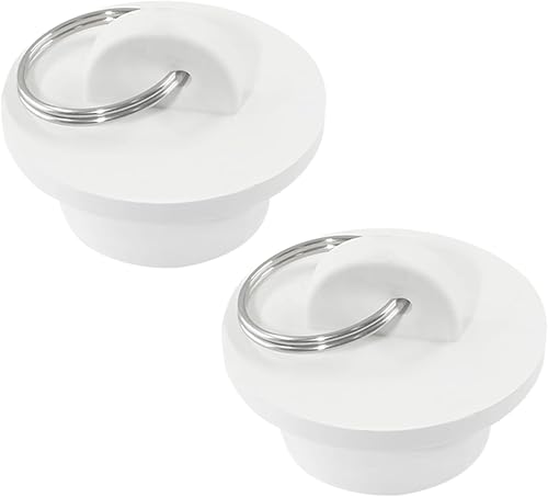 LifCratms 2 tapones de drenaje de goma blanca, tapón de drenaje de goma de 1-18 pulgadas, tapón de drenaje con anillo para colgar para cocina, disponible en Yaxa Peru