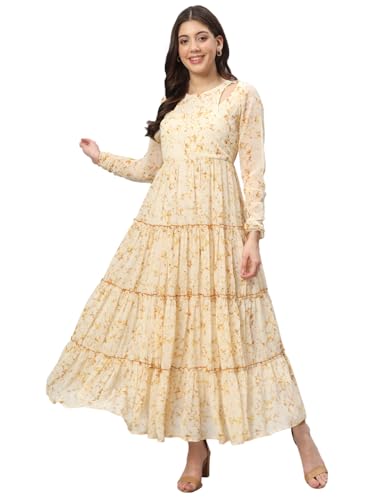 Women Chiffon Printed Maxi Dress