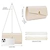 Larcenciel Pochettes et Clutches Femme Nude, Pochette Soiree Femme Élégant en Cuir PU Végétalien avec Chaîne, Sac a Main Crème à la Mode pour Mariage, Fete, Boule, Cocktail, Cérémonie 23x5x13CM #5