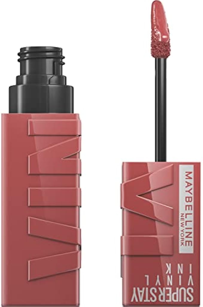Maybelline Super Stay Vinyl Ink Longwear No-Budge Liquid Lipcolor, Highly Pigmented Color and Instant Shine, Cheeky, Rose Nude Lipstick, 0.14 fl oz, 1 Count