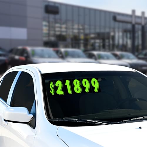Calcomanías de precios Versa-Tags de 7 1/2 pulgadas, números para parabrisas de autos 7