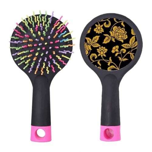 Brosse à cheveux chinoise pivoine de prestige avec base coussin