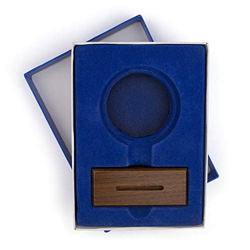 Caja exhibidora de medallas y monedas con soporte de madera, pack de 3 miniatura 3