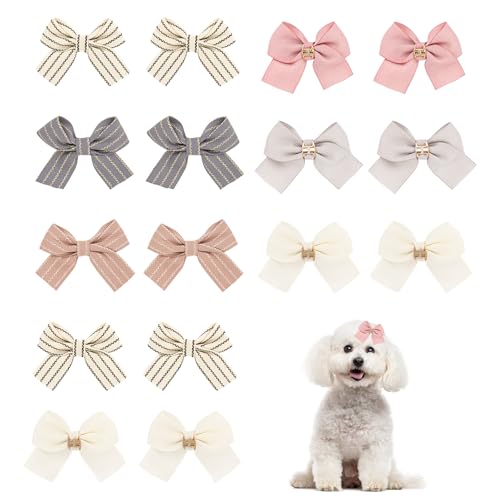 braxan 16 PCS Dog Hair Bows with Clips Cute Crocodile Hair Accessories for Puppies and Little Girls Assorted Styles