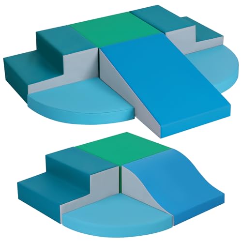 Image of TODIBY 10-Pieces Climbing Toys for Toddlers, Indoor Climb and Crawl Activity Play Set, Foam Play Gym Climbing Structures for Toddlers 3, Baby Foam Blocks for Toddler