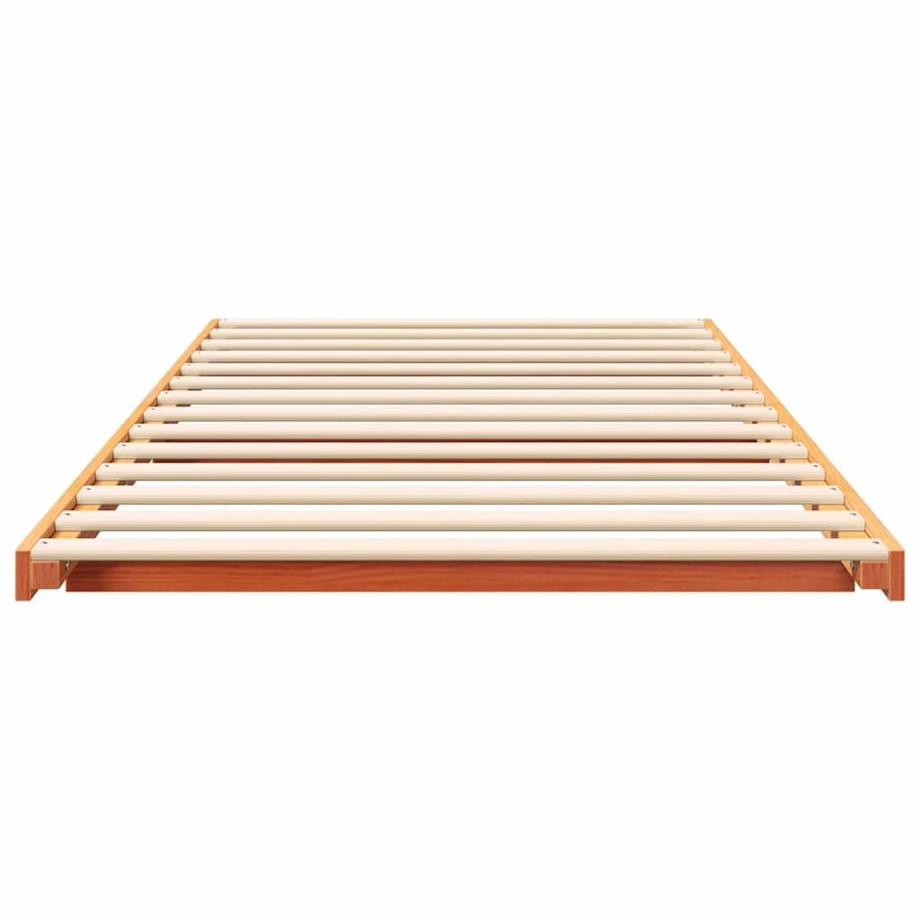 vidaXL Estructura de Cama Marrón Cera 100 x 200 cm, Cama Moderna y estilosa, Marco de Madera sólida, Ahorro de Espacio, Muebles Minimalistas para Adultos