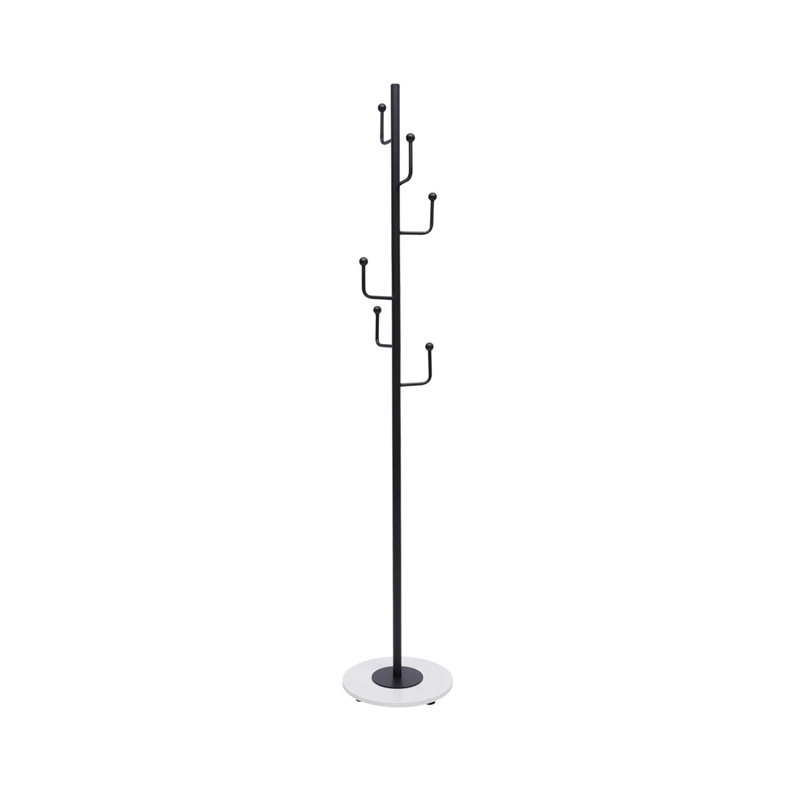 Dh2yjnbf3 Standing Coat Rack Freestanding Modern Metal Clothes Stand Hall Tree With 6 Hooks For Coats, Hats, Bags, Purses Hallway(Black)